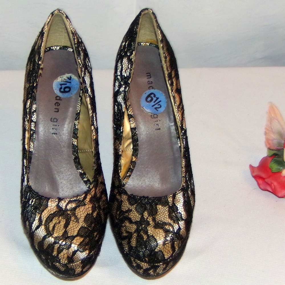 Madden Girl Lace Platform Heels Mellony Pumps 6.5M Cute Heels - Picture 2 of 6